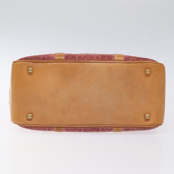 CELINE C Macadam Canvas Hand Bag Suede Pink Gold Auth - Picture 2 of 16